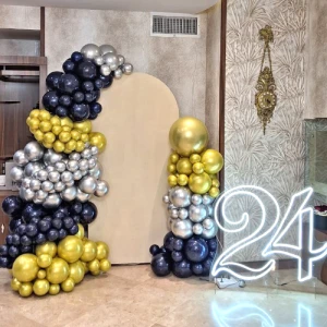 تم تولد سرمه ای طلایی نقره ای